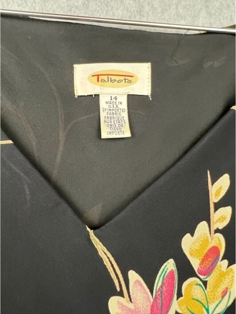 Vintage Talbots Midi Dress Womens 14 Floral Whimsygoth Asymmetrical Romantic
